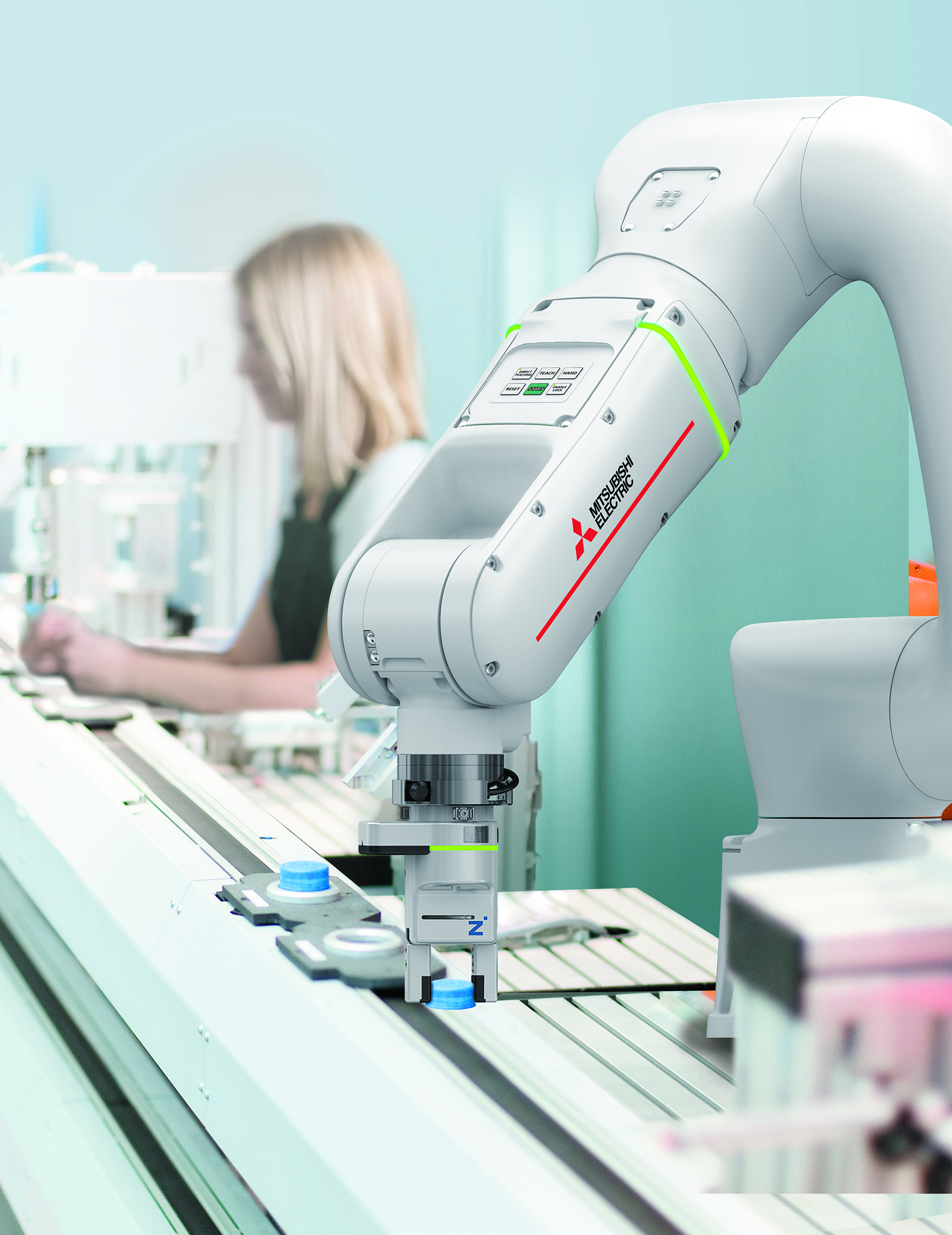 Able to work alongside human operators, cobots are a highly versatile option for businesses in the manufacturing, processing and assembly sectors. [Source: Mitsubishi Electric Corporation, Japan]