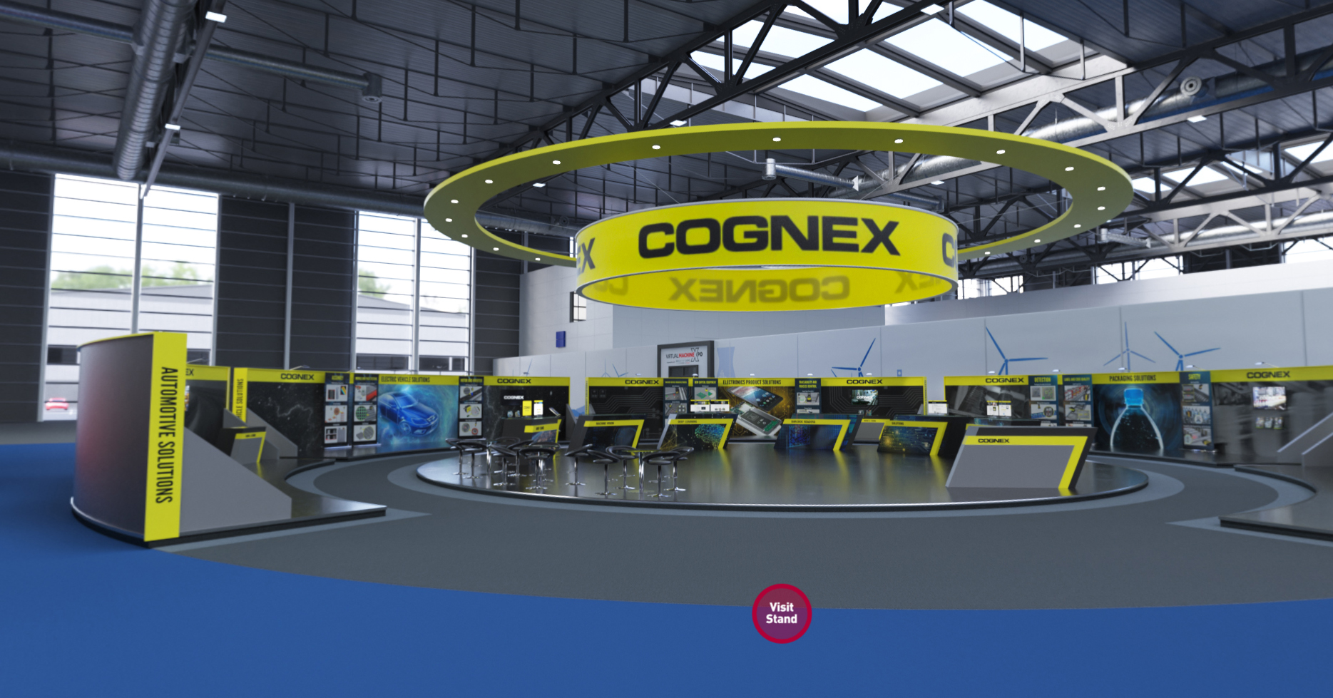 Launching a striking yellow and black stand is machine vision specialist Cognex.