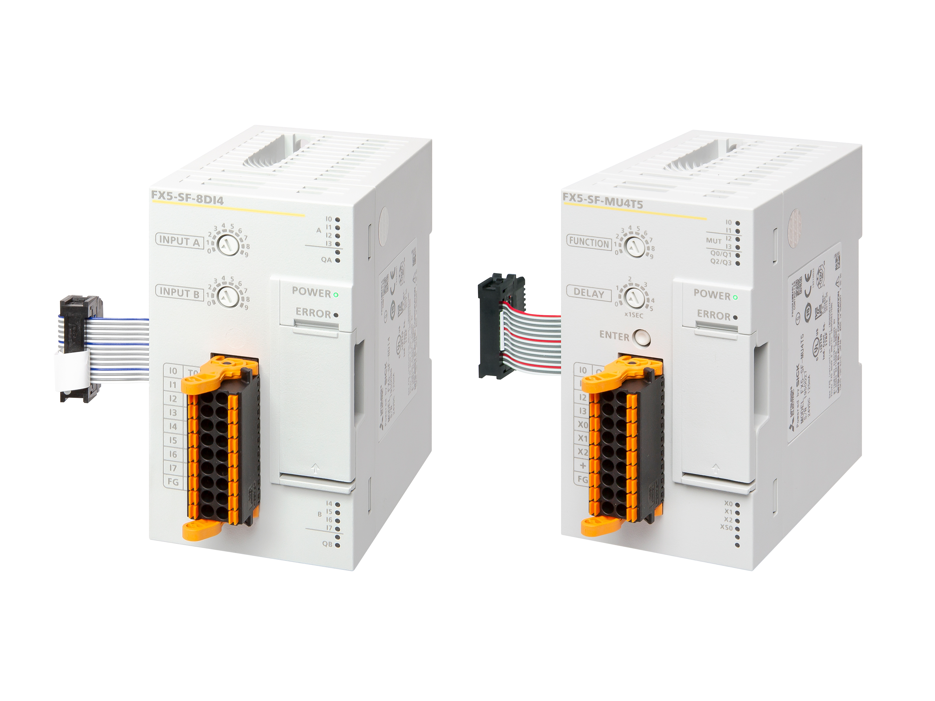Two new safety modules for Mitsubishi Electric’s compact PLCs form the basis of an integrated safety system. [Source: Mitsubishi Electric Europe B.V.]