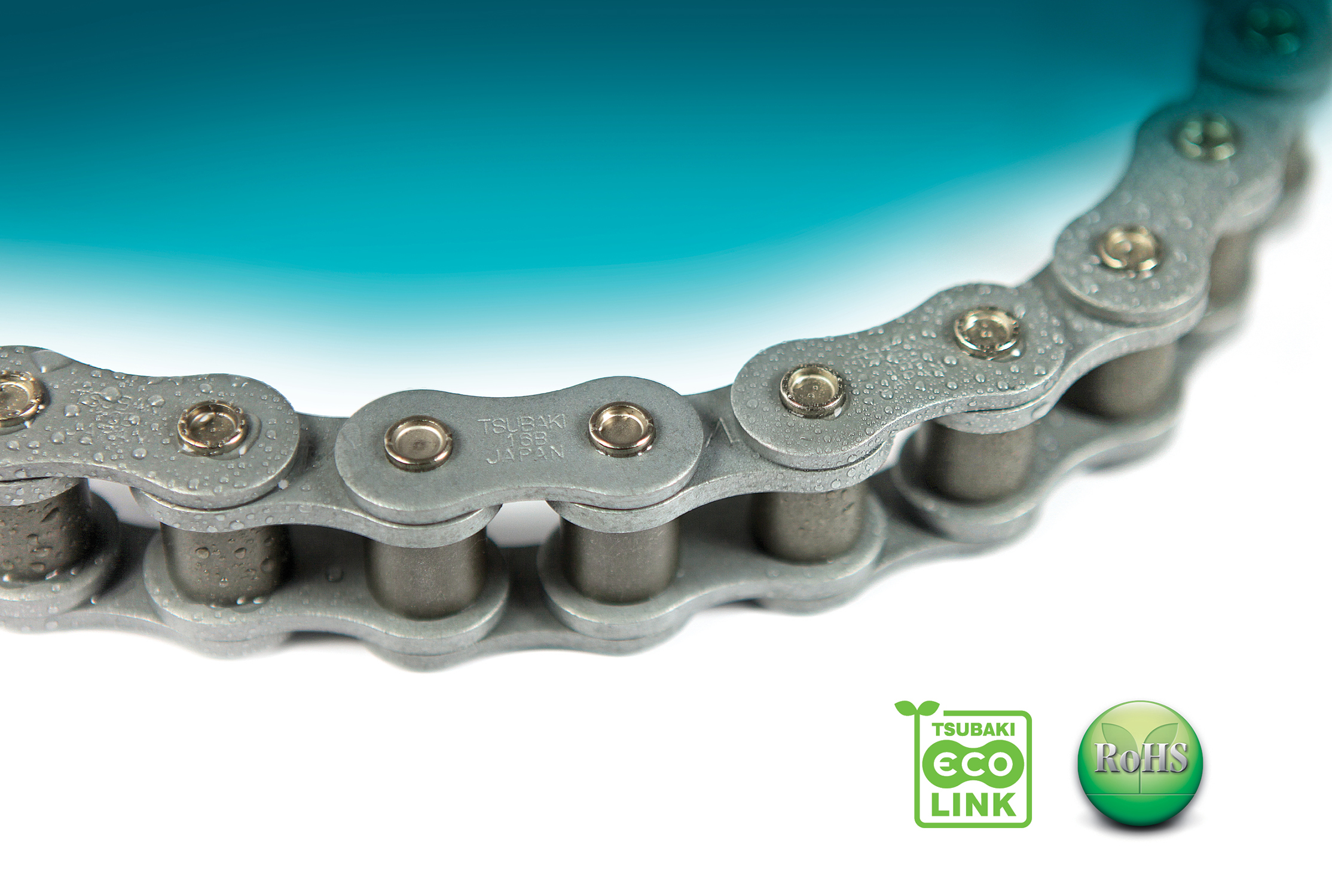 Eco & Eco products are already available in the full range of Tsubaki chains, including GT4 Winner, Lambda lube free chain, Neptune™ corrosion resistant chain and G8 Heavy Duty chain.