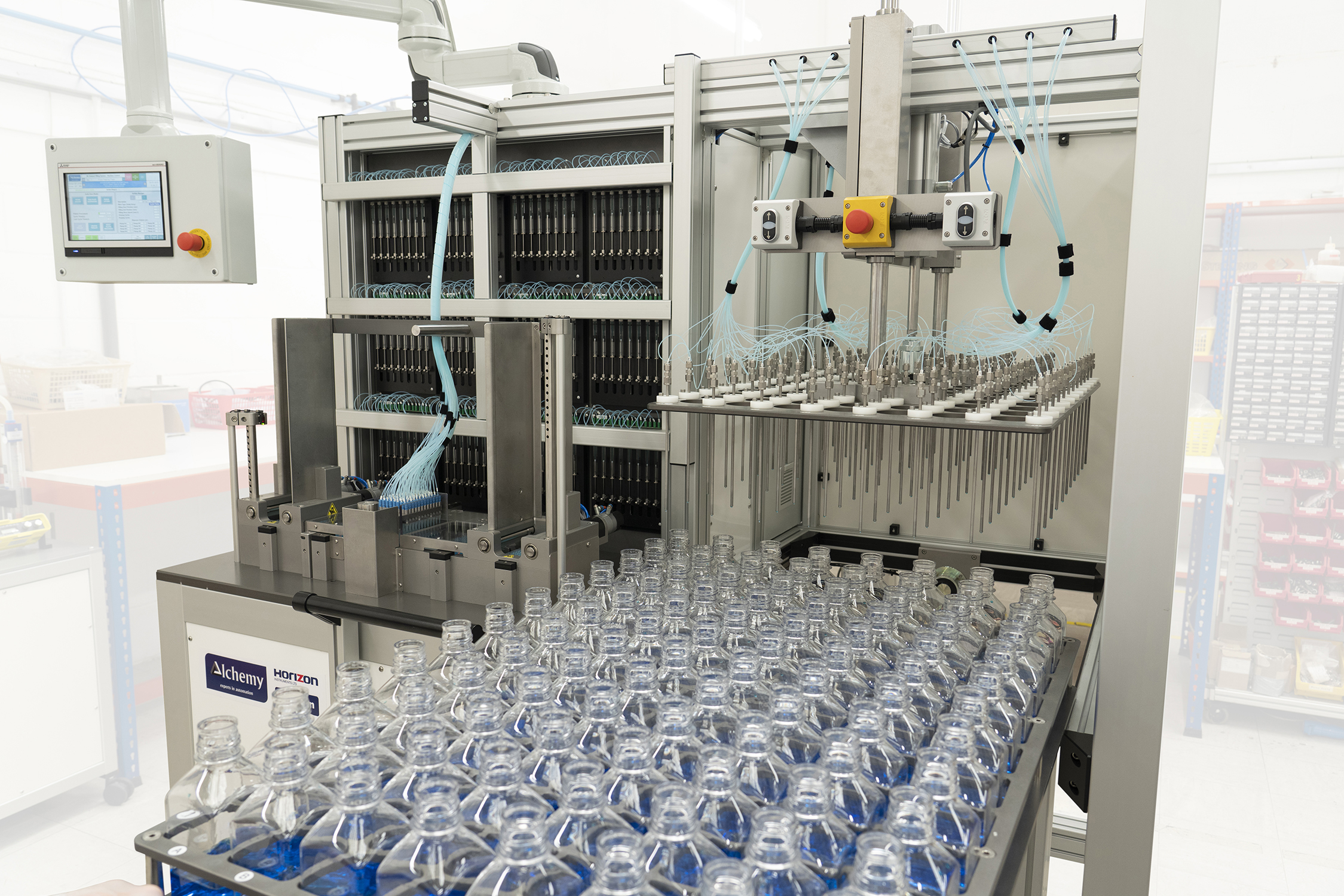 Mitsubishi Electric has supported Horizon Instruments in the development of a highly automated well plate filling machine which has increased production yield of its end customer by 700-800% and is projected to cut waste by half.