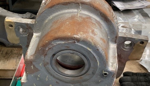 Brazed repair of the cast iron flanges