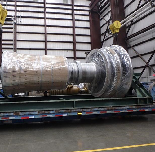 The completed gas turbine rotor, weighing over 51 tonnes, was shipped back to the customer within 45 days