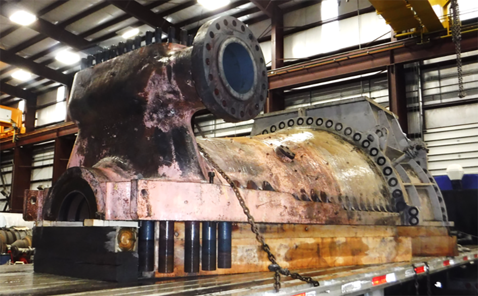 The moth-balled steam turbine casing as it was received