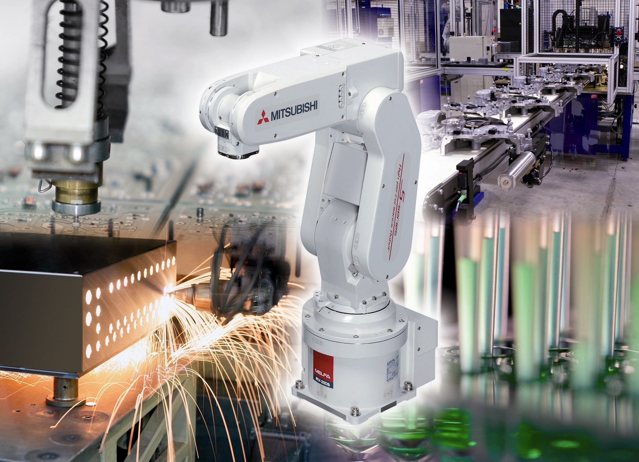Robots can be easily deployed and used to change the way an operator tends a machine, improving both the health of factory workers and enabling them to take on more complex tasks. [Source: Mitsubishi Electric Europe B.V.]