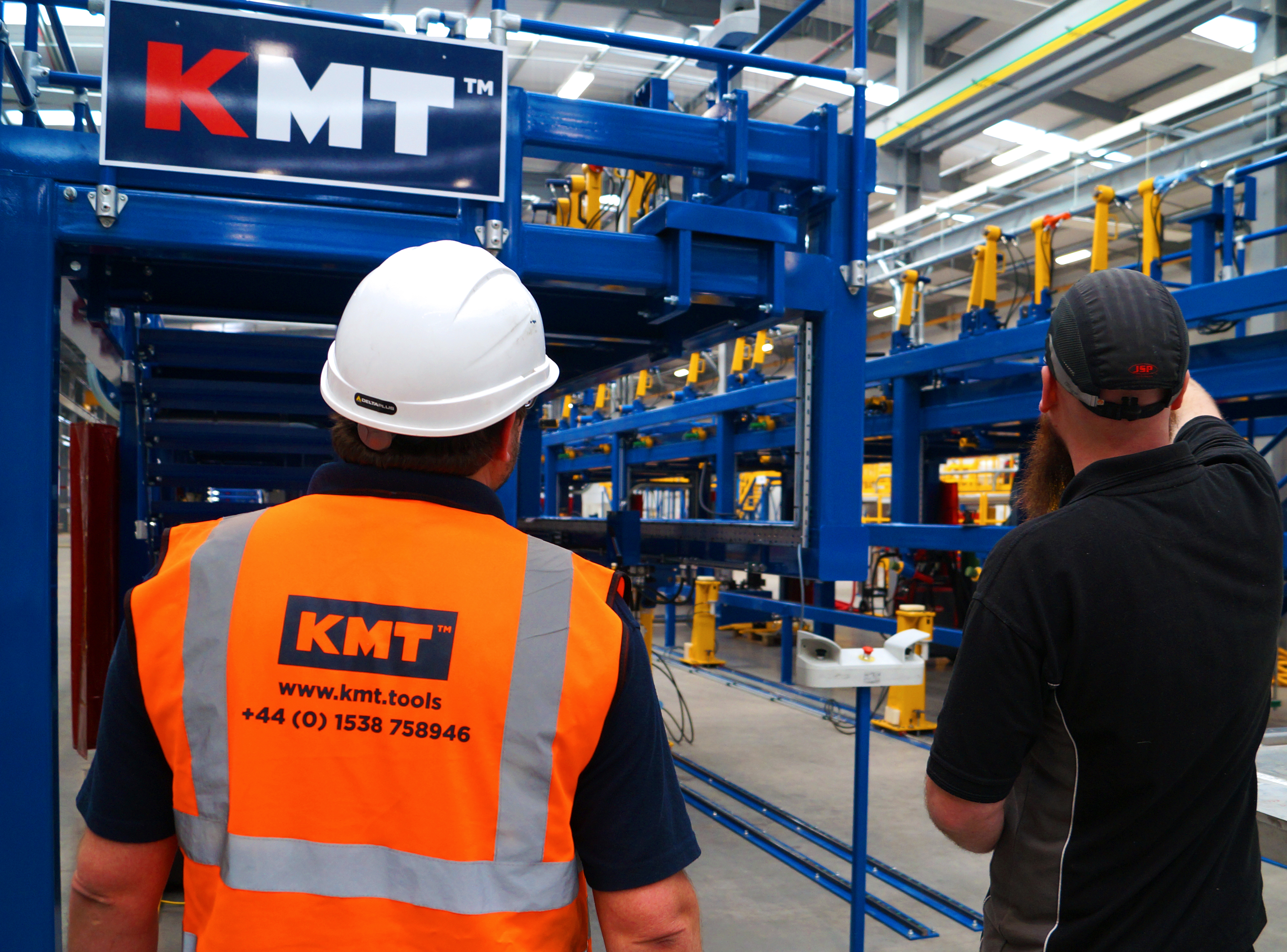The SmartLine jigs produced by KMT for this project are entirely bespoke, designed to accommodate specific train models manufactured by Hitachi Rail.