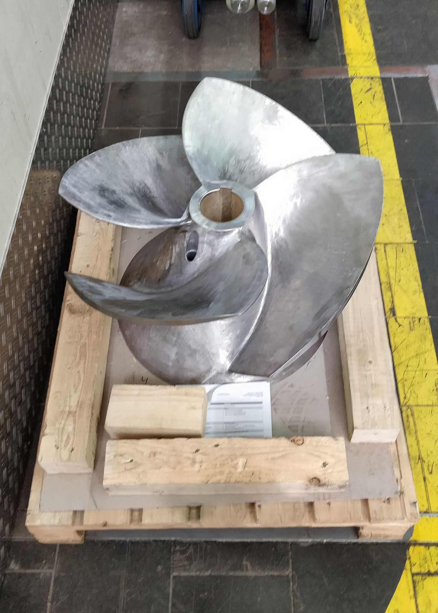 The finished impeller ready to be installed on the new shaft