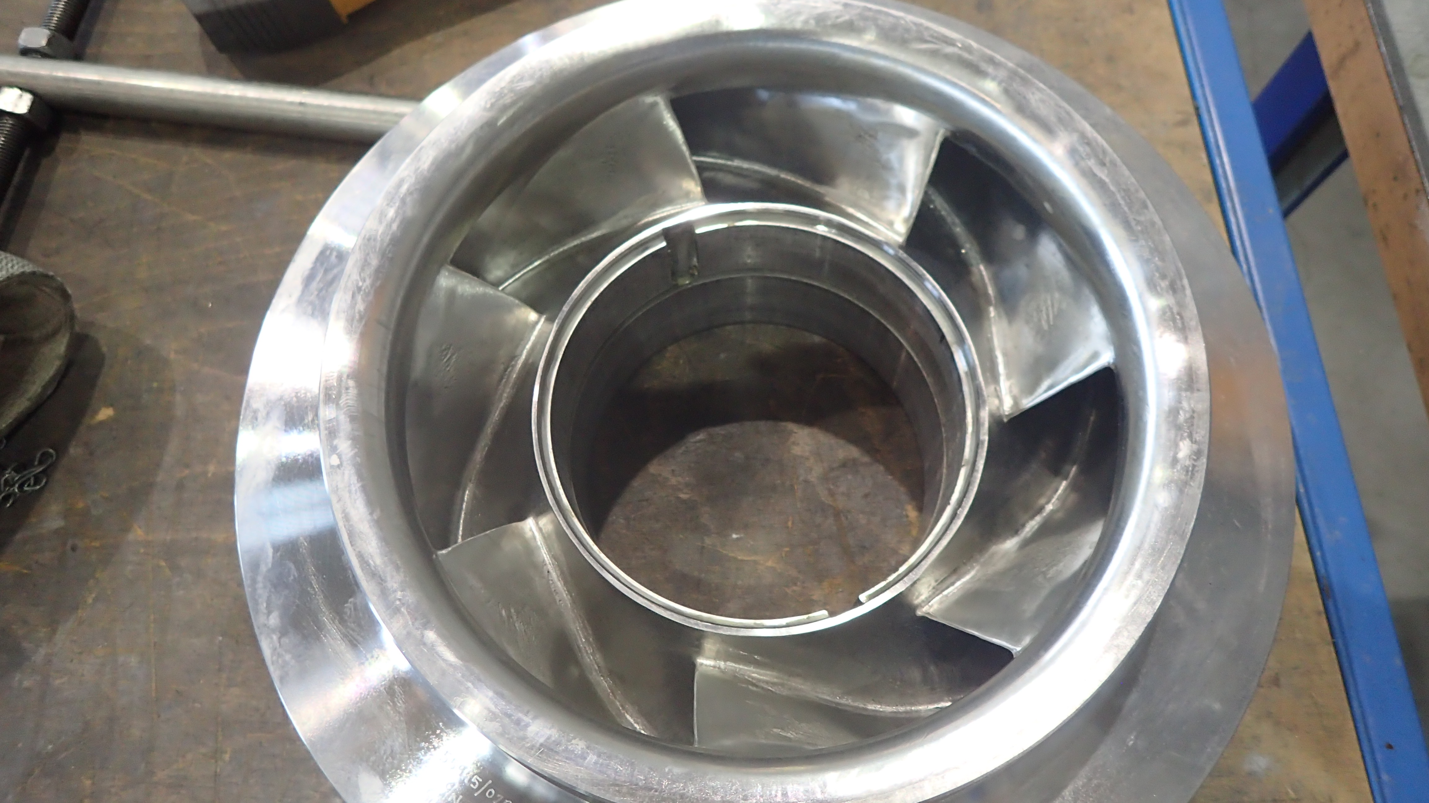 The completed impeller ready to be shipped back to Norway