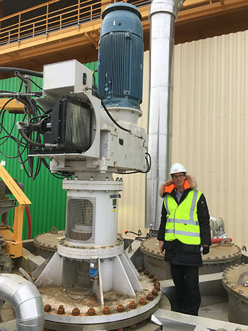 Scaba 240FVPT-Sff agitator operates smoothly at the PhosAgro Cherepovets site in Russia.