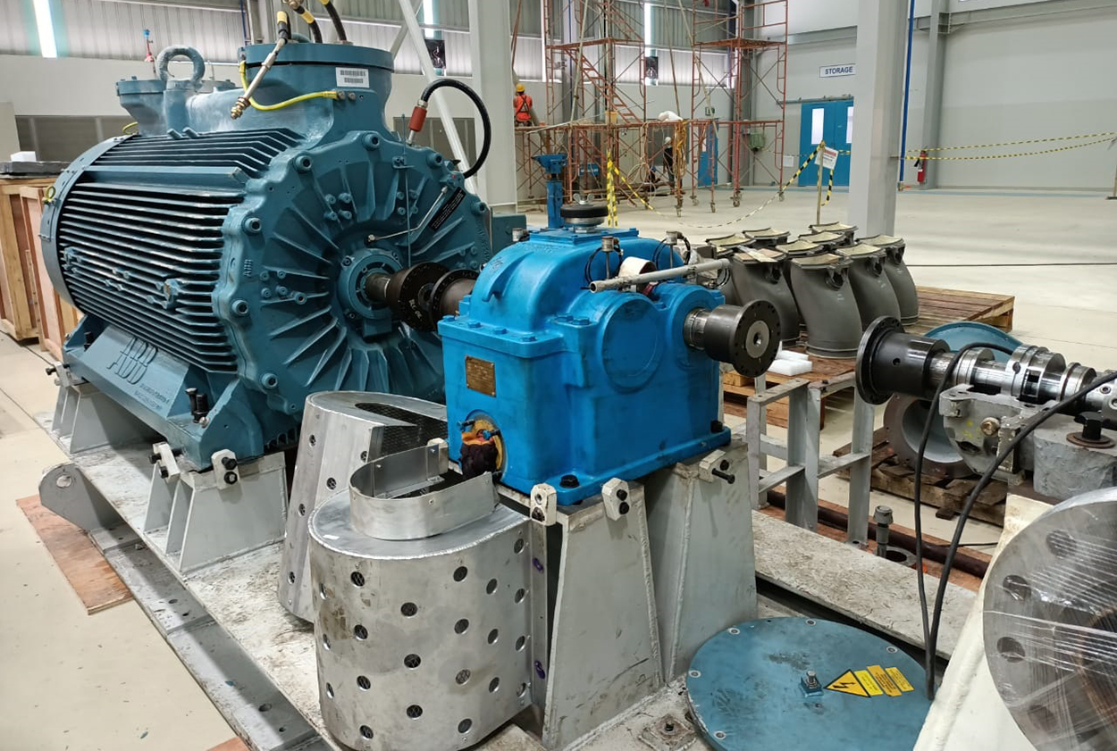 The old diesel drives and steam turbines were replaced with new electric motors and gearboxes to deliver the desired speed increase.