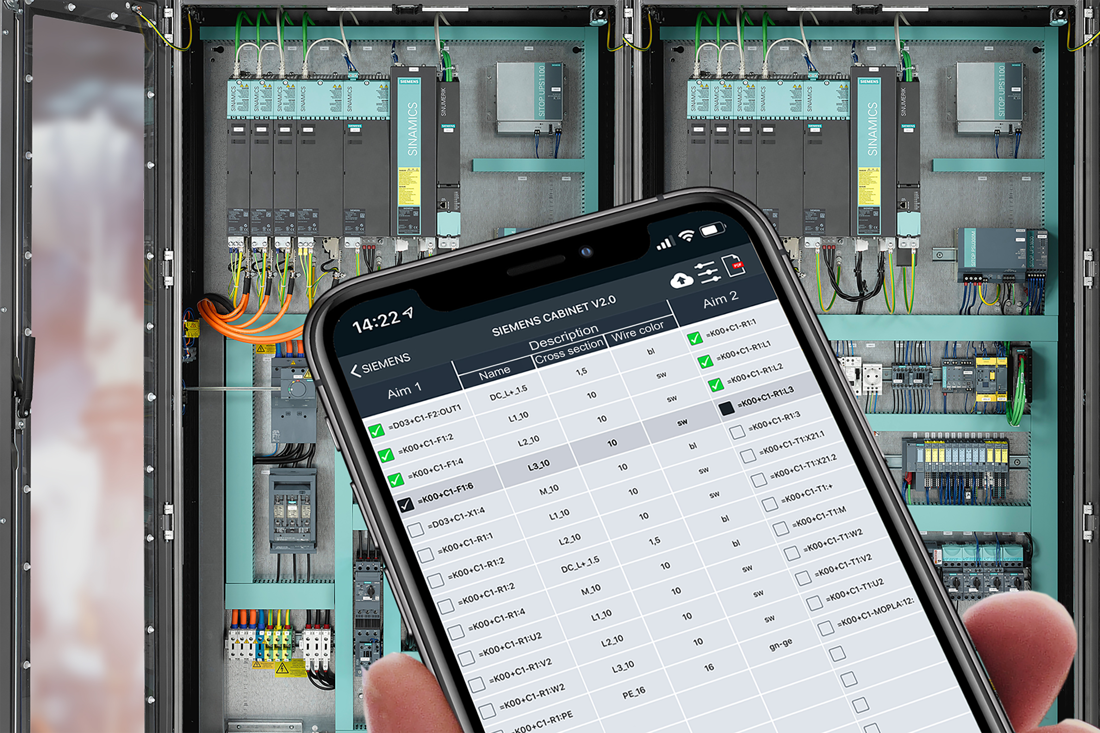 The app-supported wiring of control cabinets is much faster and more convenient than the traditional paper lists and circuit diagrams.