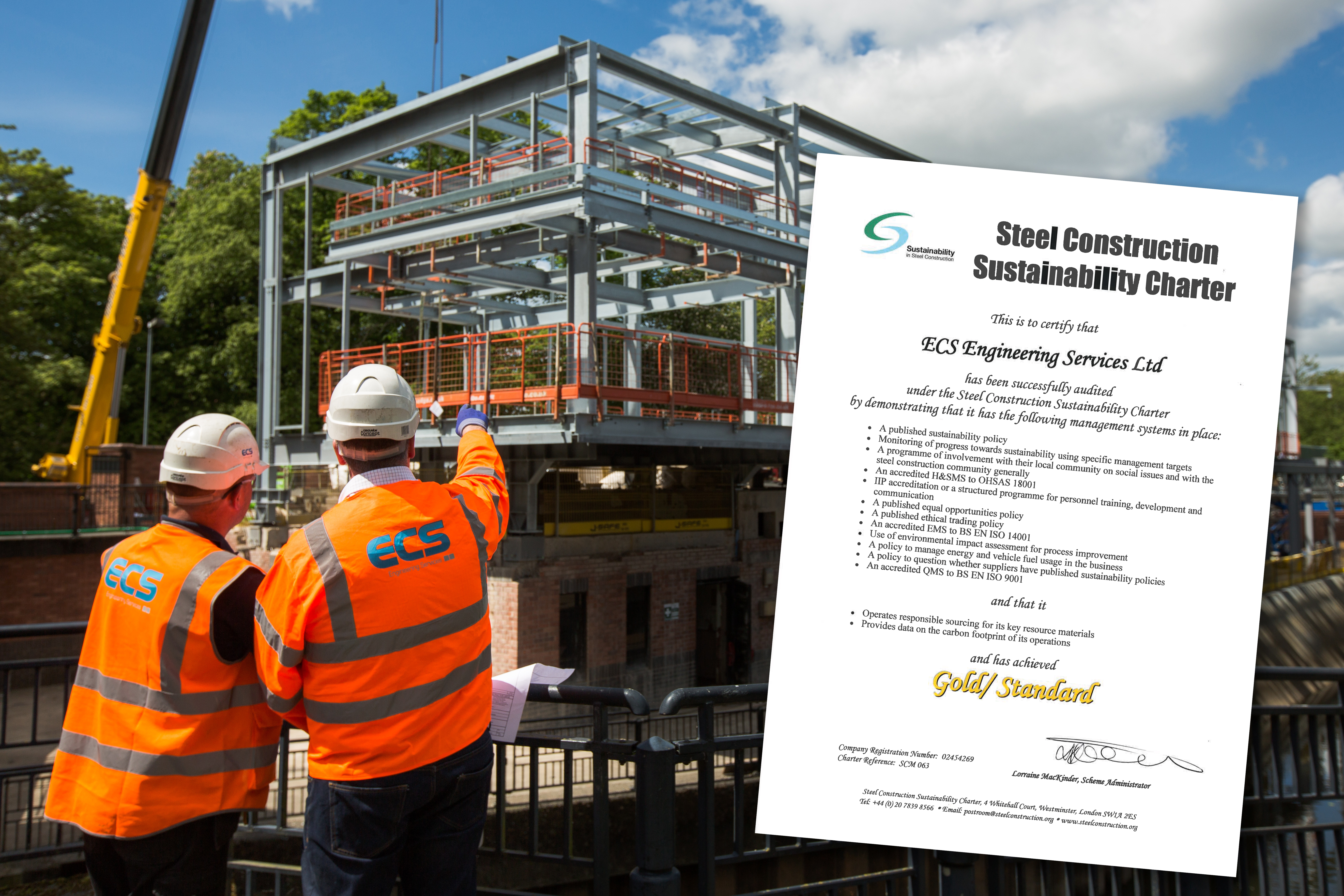 ECS Engineering Services has upgraded its British Constructional Steelwork Association’s (BCSA) Sustainability Charter to Gold.
