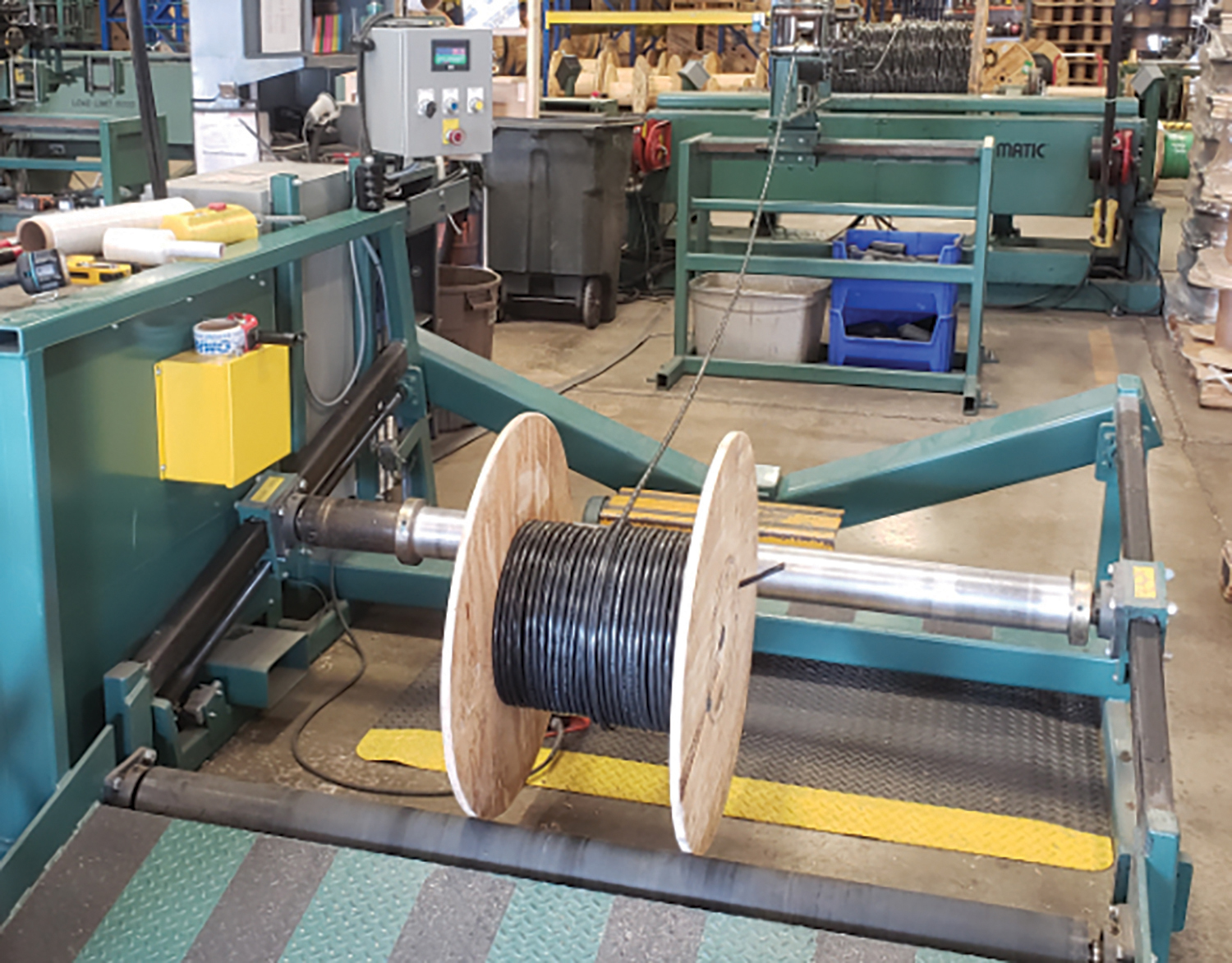 Reel Power Industrial’s RD line is used by wire and cable distribution facilities to transfer large spools of copper wire down to smaller reels for contractor use.