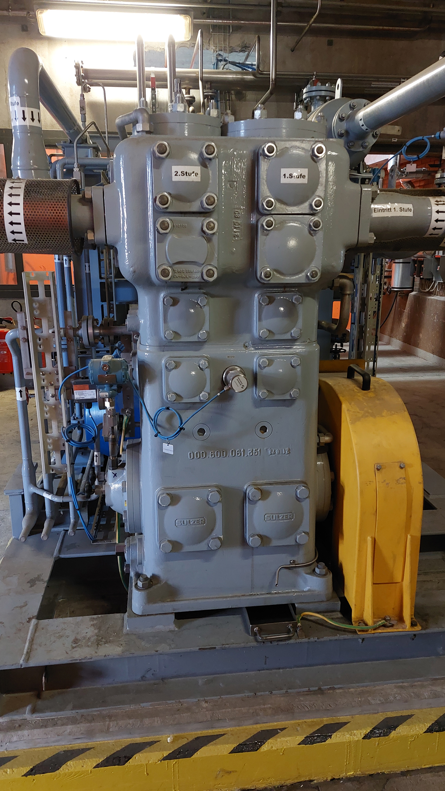 Refurbished compressor skid installed at customer's plant.