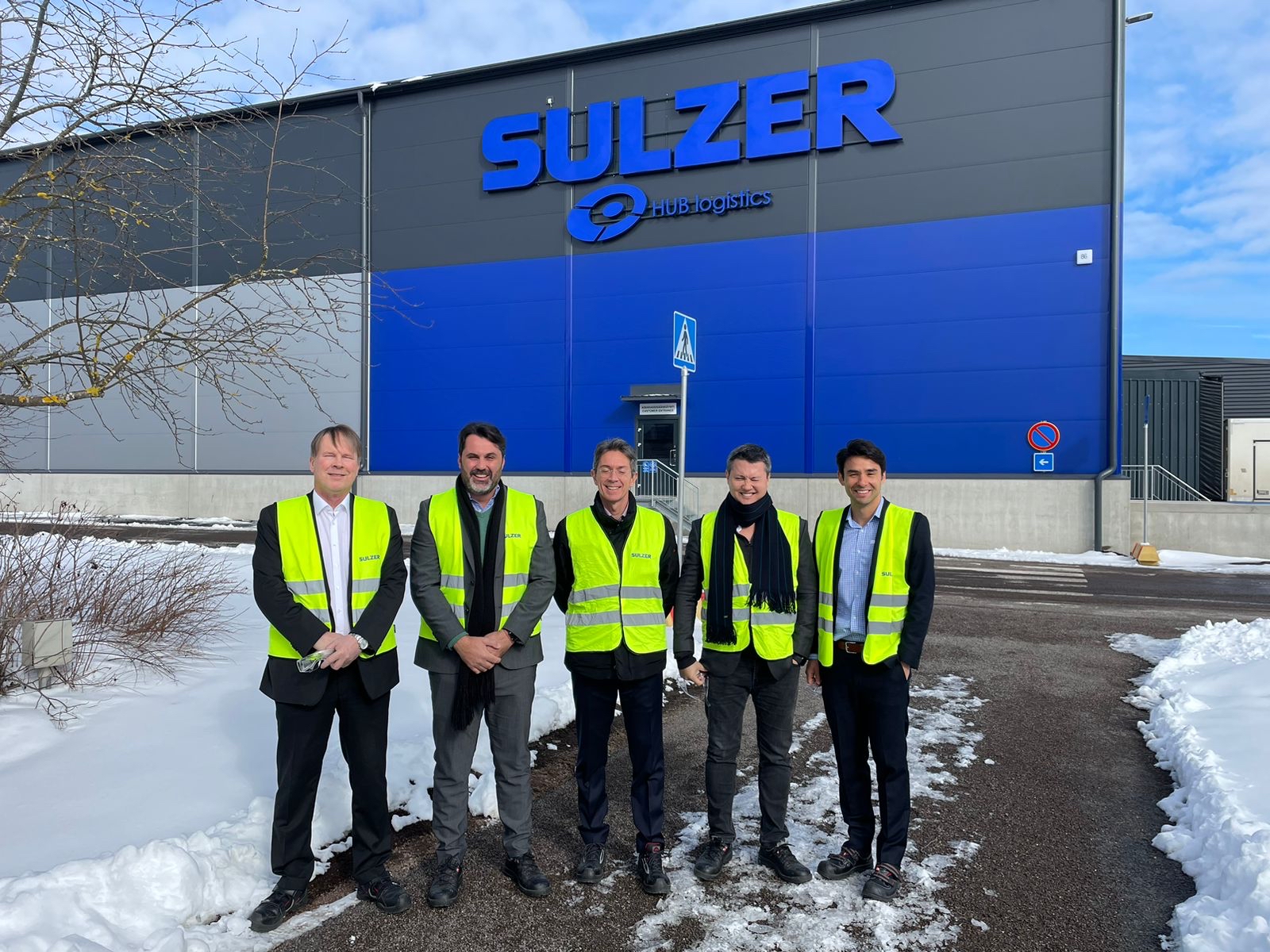 Henrique Nakamura and Marcelo Mancini from Raizen visiting Sulzer factory in Finland with Veli-Pekka Tiittanen, Stefano Sampaolo and Michael Yang.