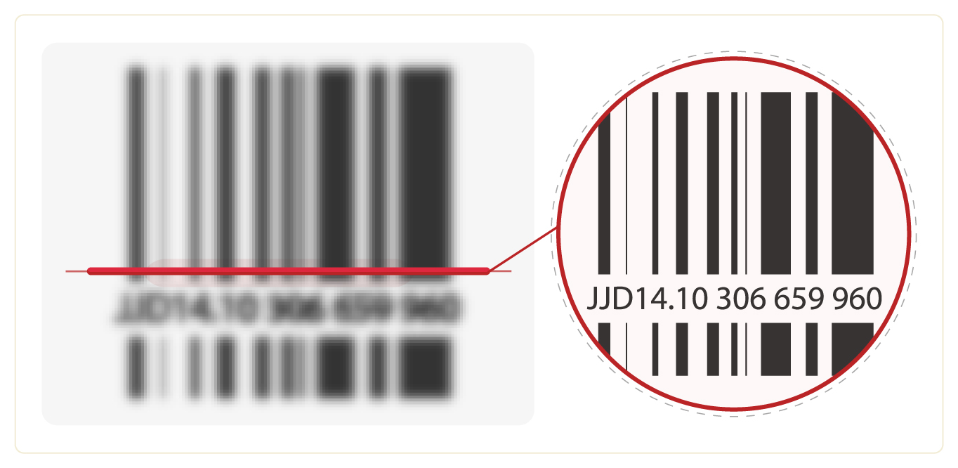 Barcode Vision technology allows to intelligently reconstruct damaged or unreadable barcodes.
