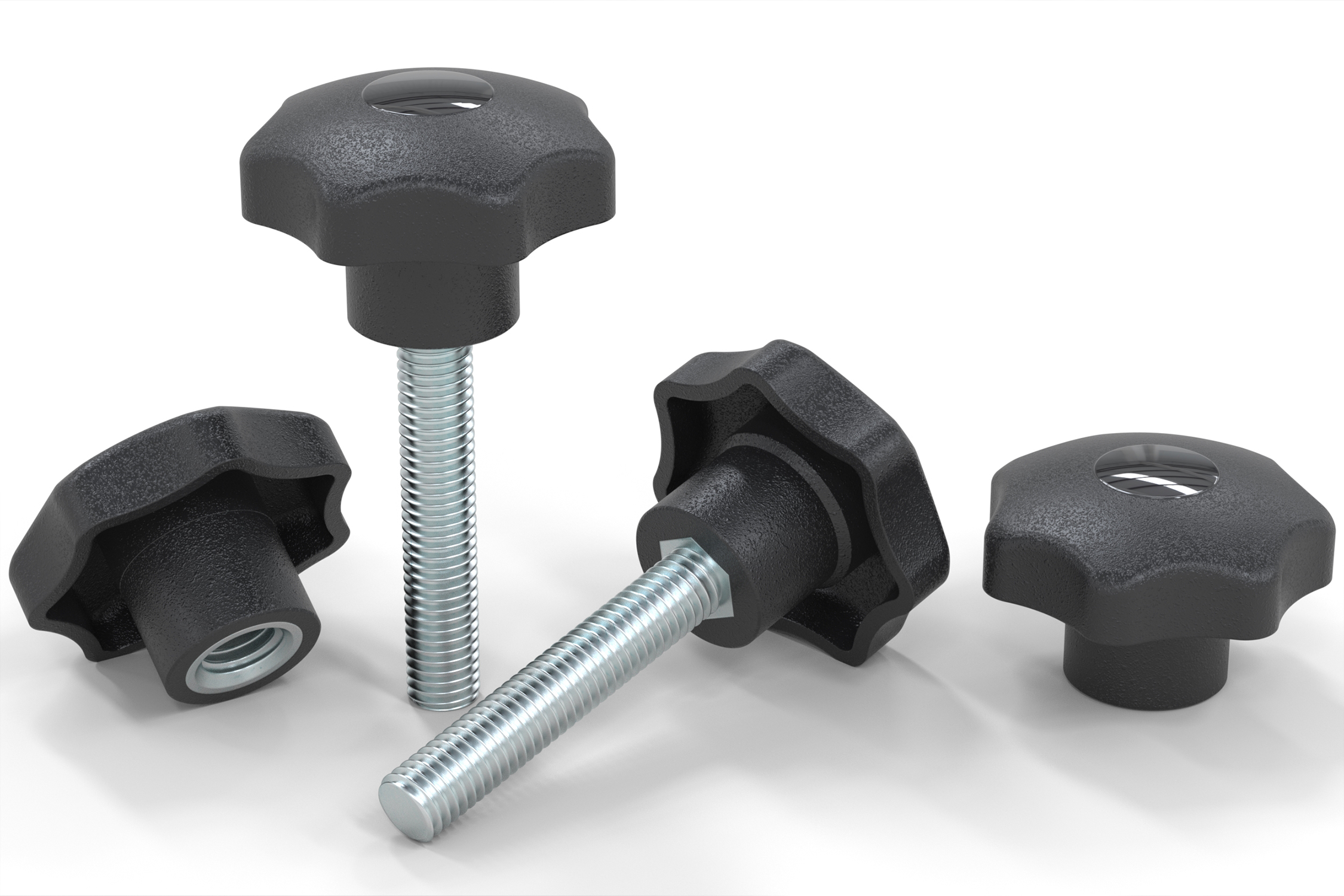 WDS range of glass-reinforced polymer hand knobs in a biopolymer source.
