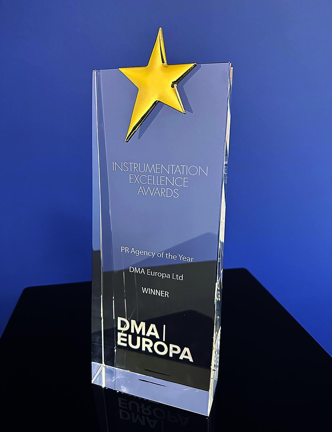 The “PR Agency of the Year” award was received by Philip Howe Account Director, DMA Europa and Chiara Civardi Senior Technical Writer, DMA Europa at a gala event ceremony on Thursday 19th October 2023 at the Grand Connaught Rooms, Covent Garden, London.