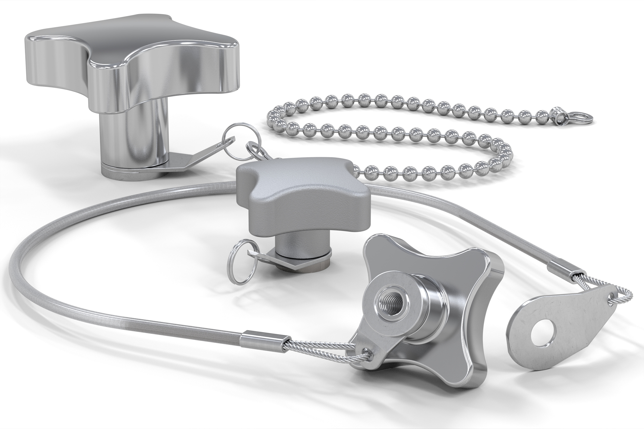 WDS Components retained hand knobs come in three lanyard styles and are made from stainless steel, enabling use across a variety of heavy duty applications.