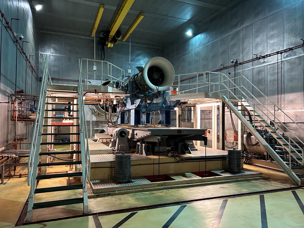 An Avon Gas Turbine in the final phase of testing.