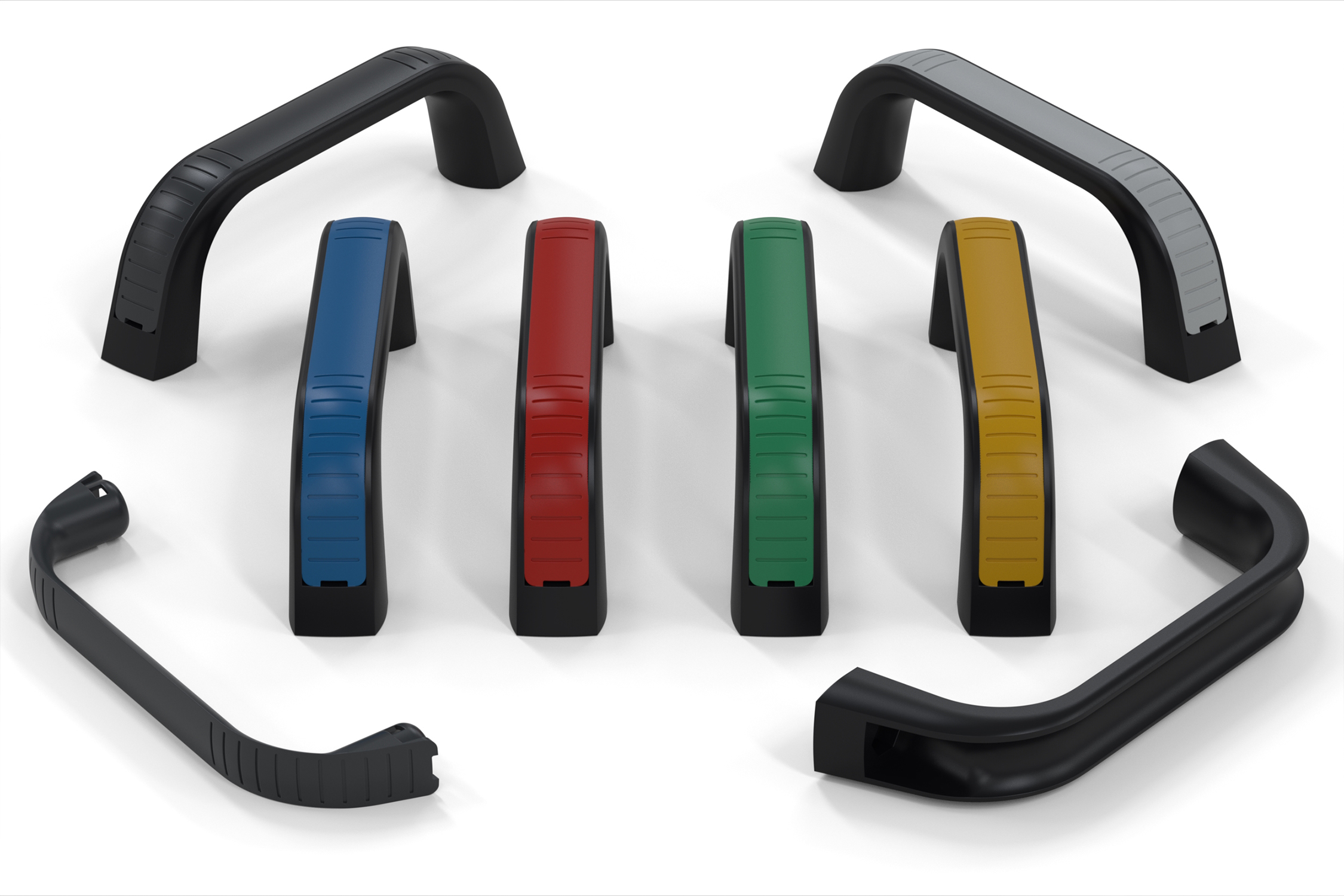 New range coloured bow handles from WDS Components, ideal for use with machinery and many industrial applications.