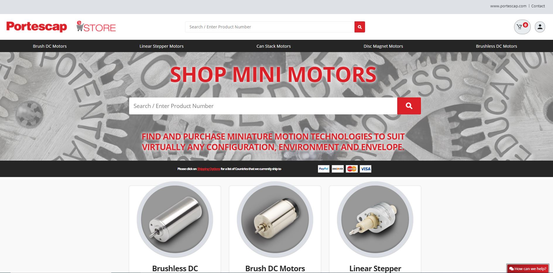 Source your miniature motor online at the Portescap e-store